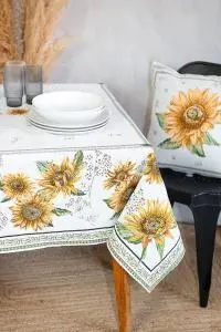 Sunflower Design Provencal Table Linens and Cushions