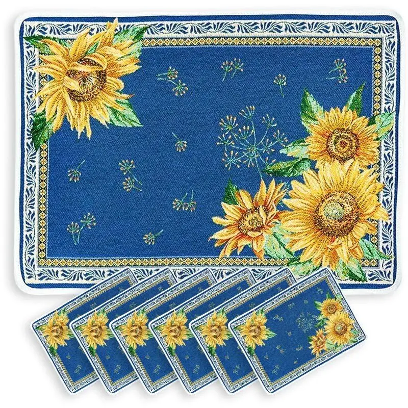 Provencal Table Linens Blue Sunflower Design