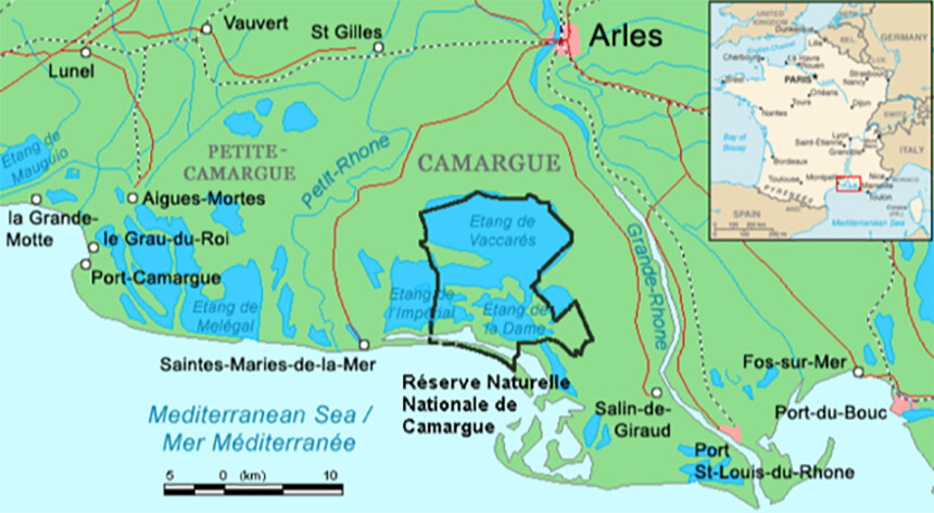 Map of the Camargue