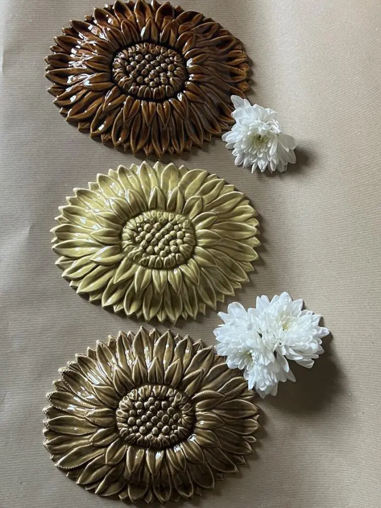 Hand-Crafted Decorative Ceramic Sunflowers