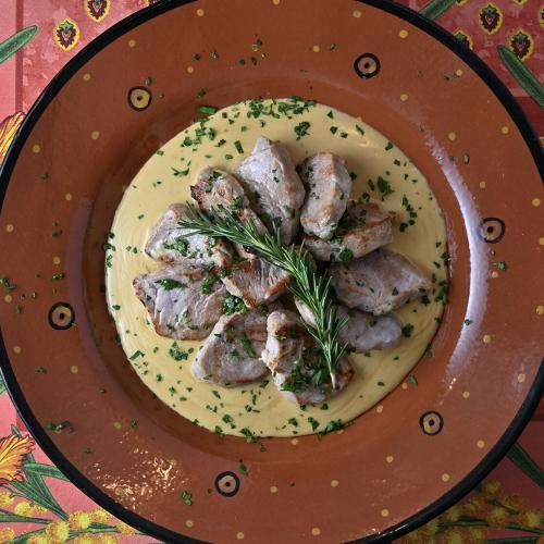 Pork Medallions with Mustard Cream
