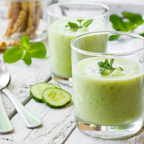 Cucumber gazpacho Summer Soup with lavender