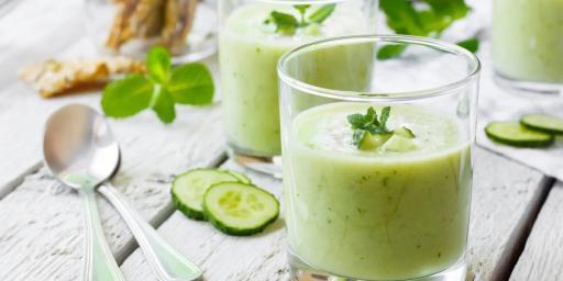 Cucumber gazpacho Summer Soup with lavender