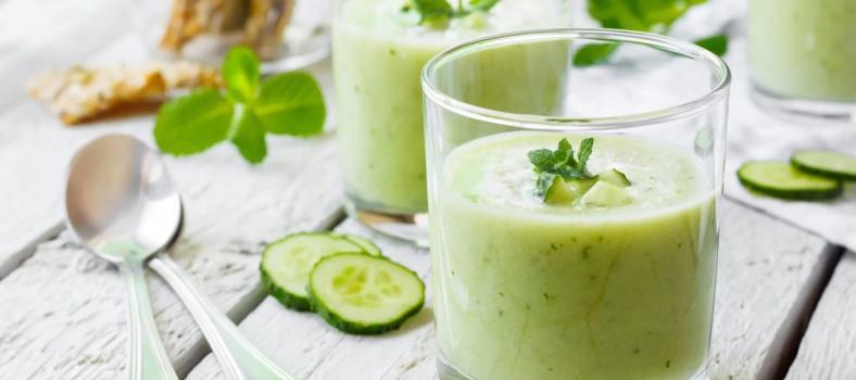 Cucumber gazpacho Summer Soup with lavender