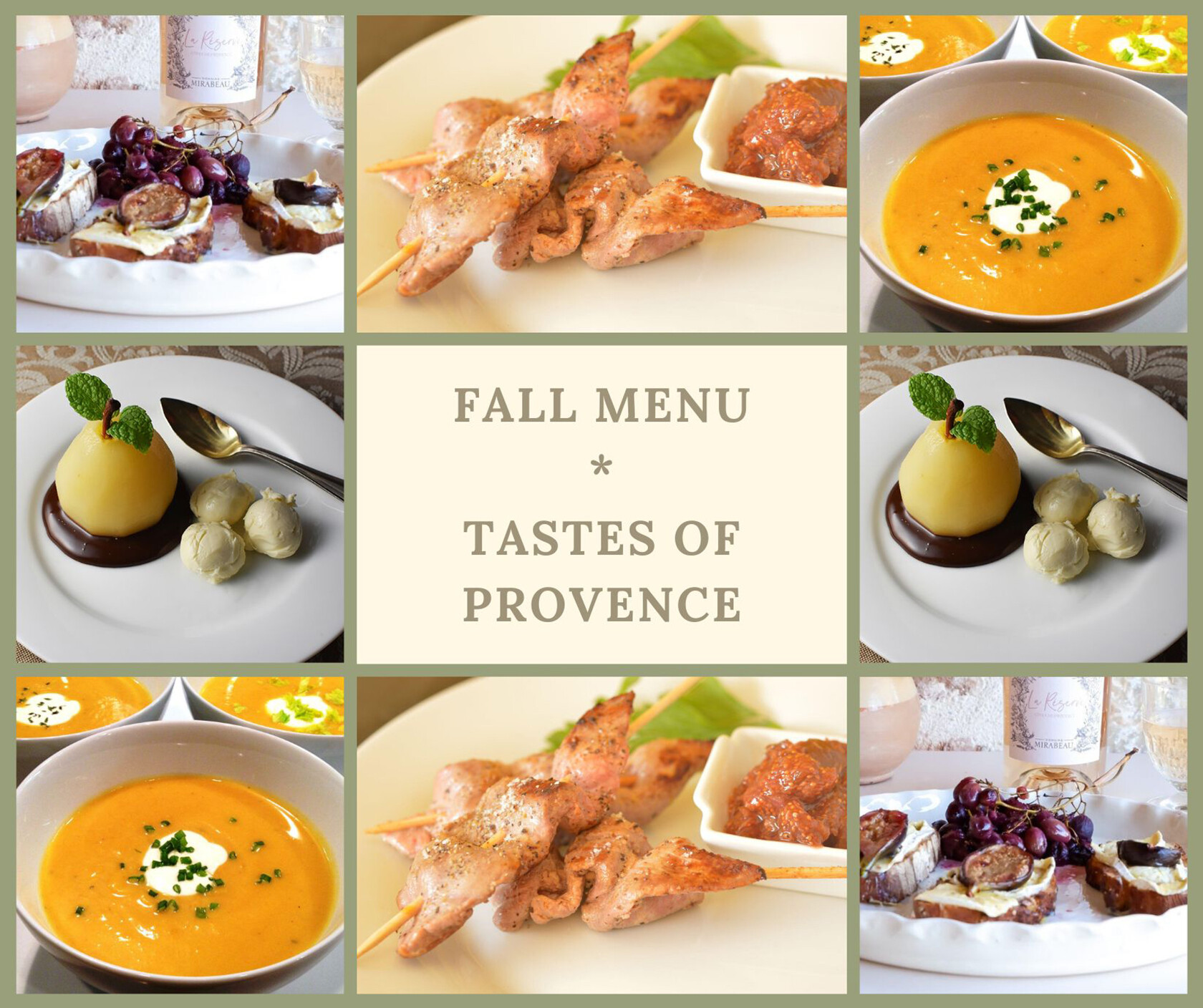 Fall Flavours of Provence Dinner Menu