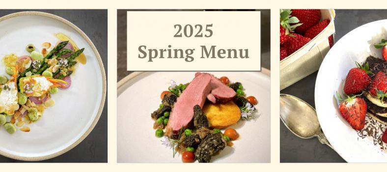 Spring Menu 2025 selection of seasonal foods