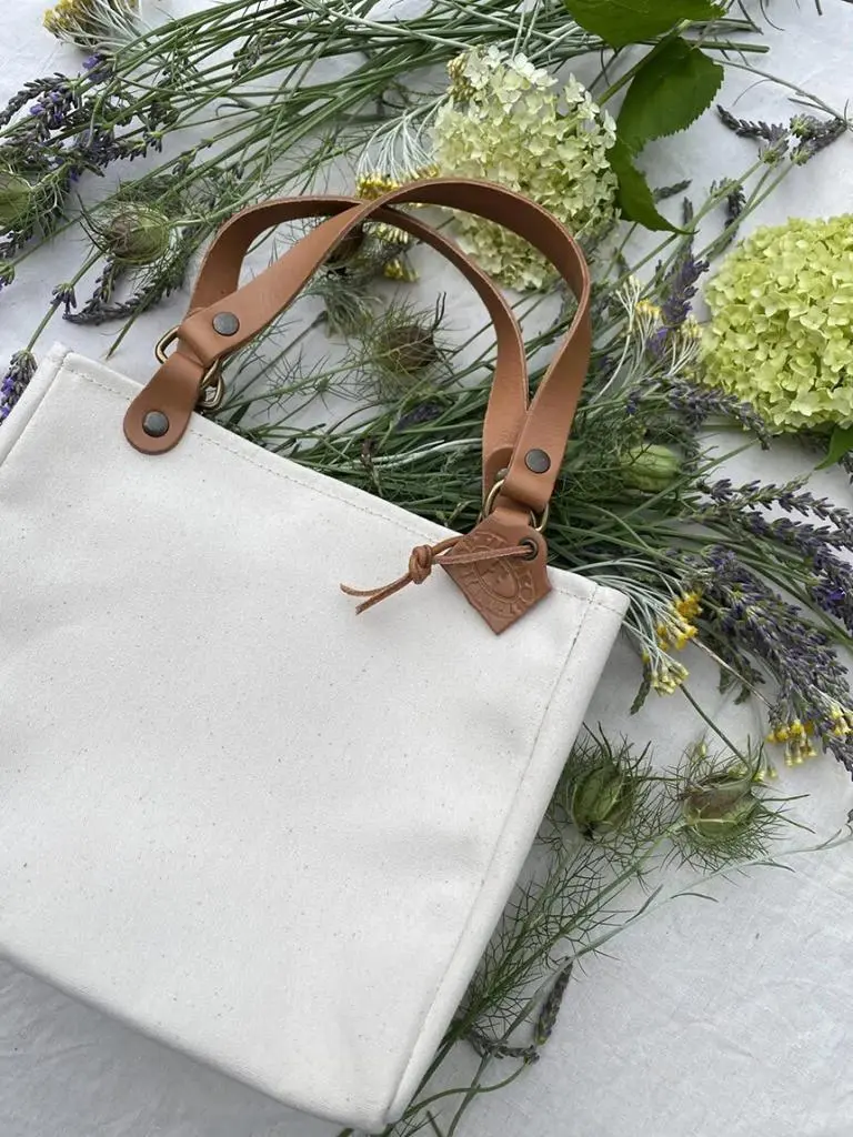 Small White Cotton Handbag for Summer