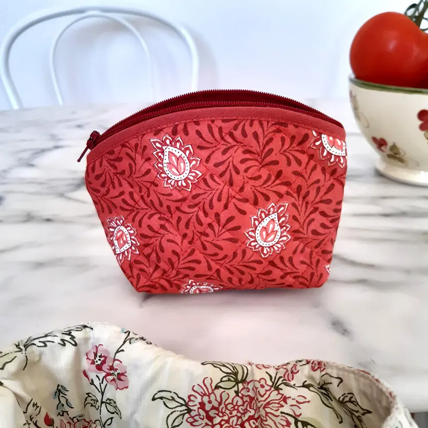 Quilted Change Purse in Provencal Fabrics