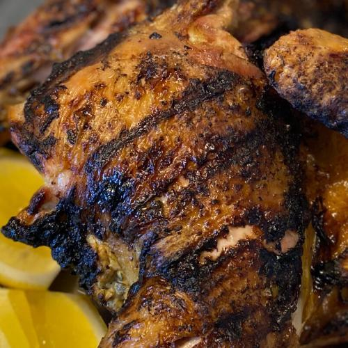 Spatchcocked Grilled Chicken with Yogurt & Herb Marinade
