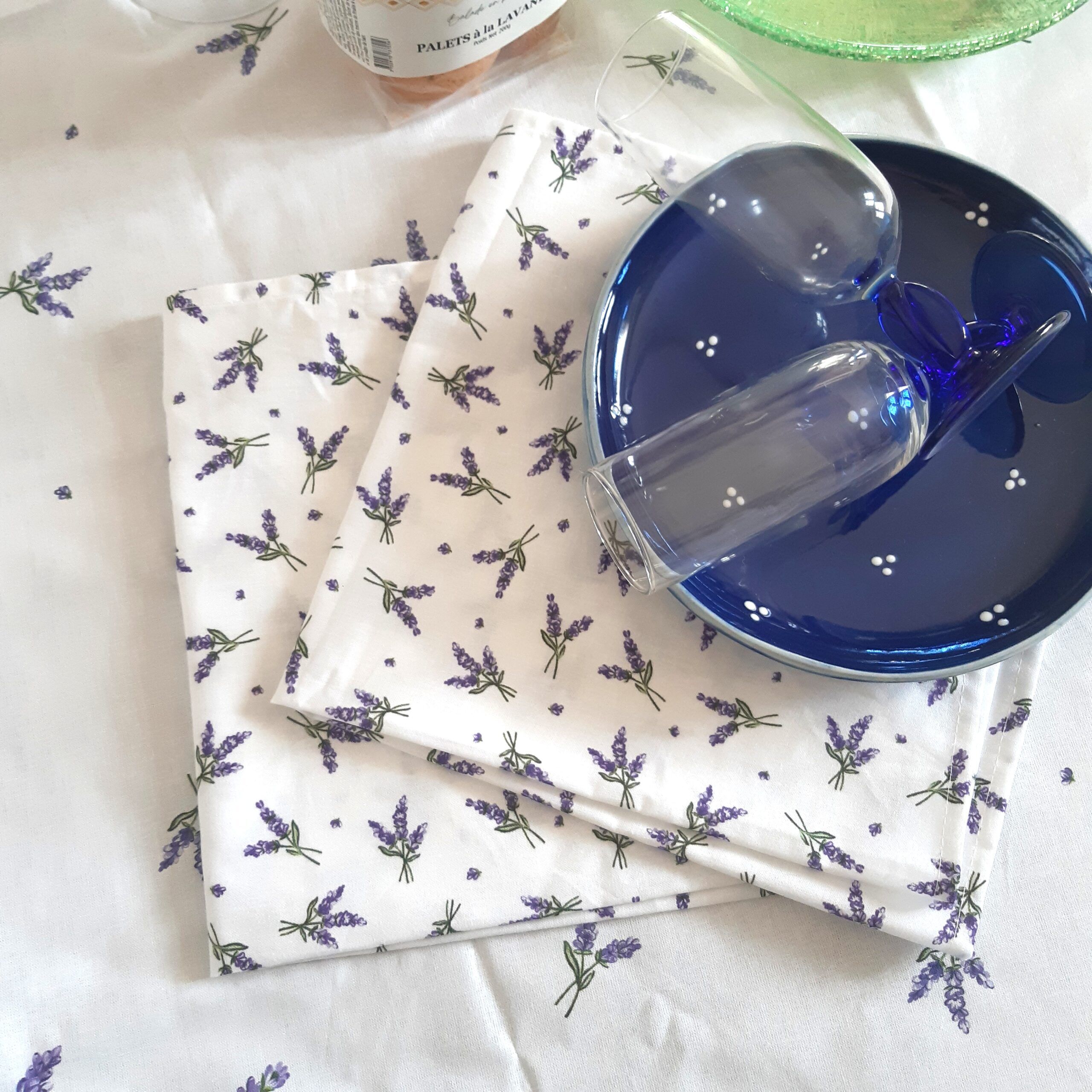 Round Tablecloth with a Lavender Motif